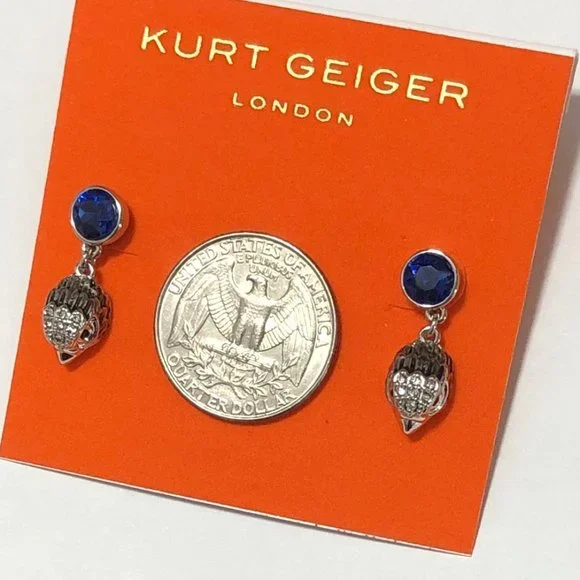 KURT GEIGER Eagle Crystal Drop Earrings - Picture 2 of 3